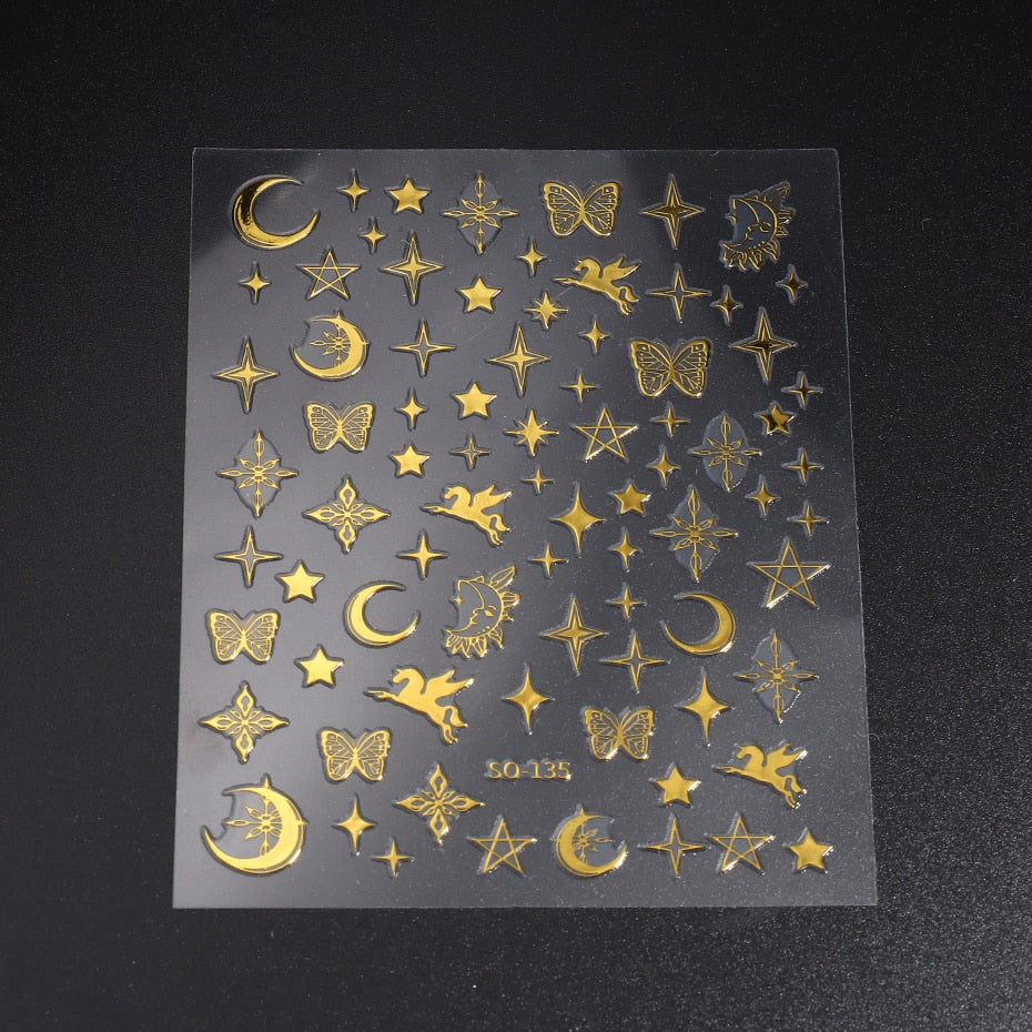 Silver Star Nail Stickers