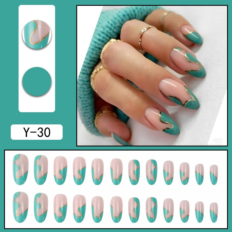 Simple French Wearable Fake Nails
