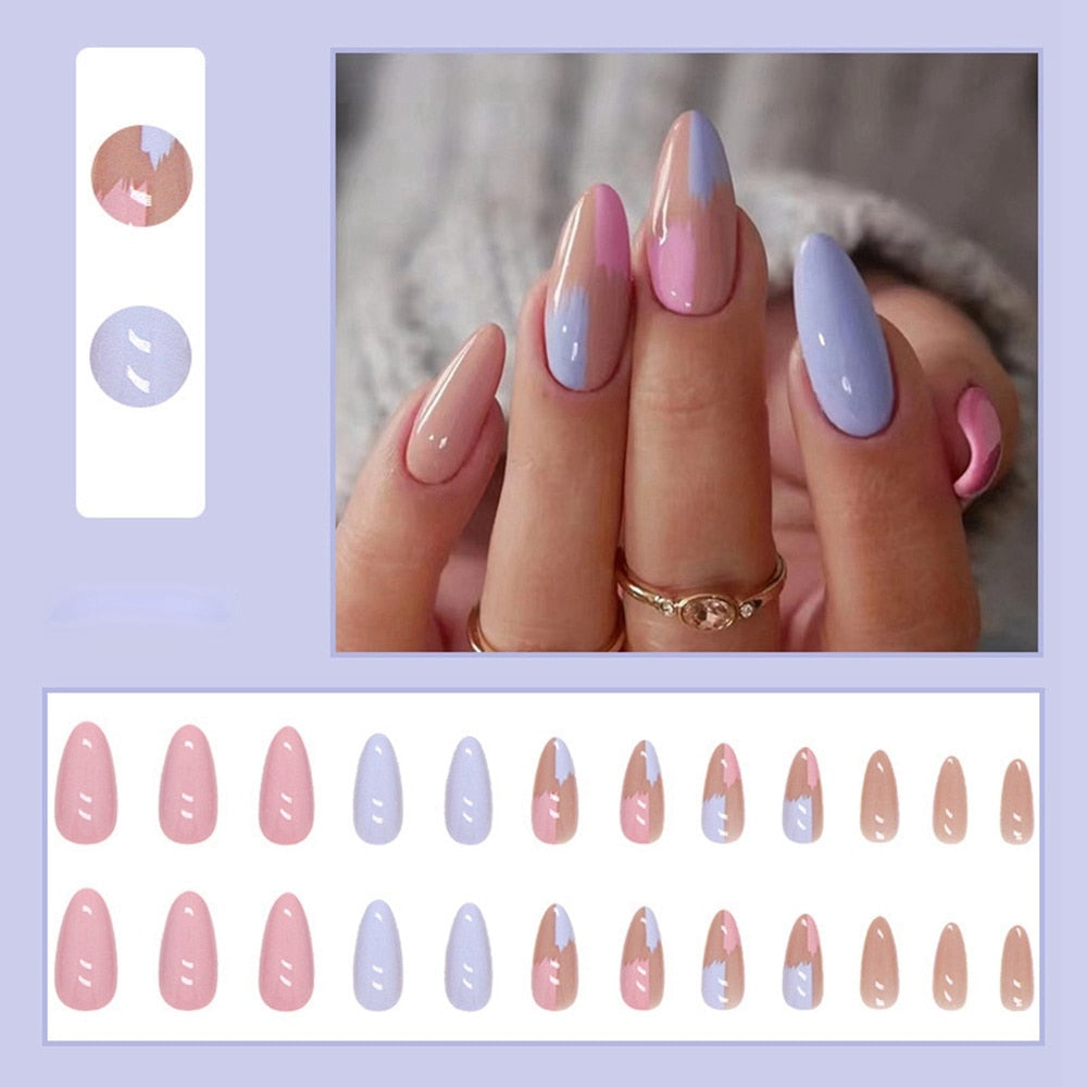 Simple French Wearable Fake Nails