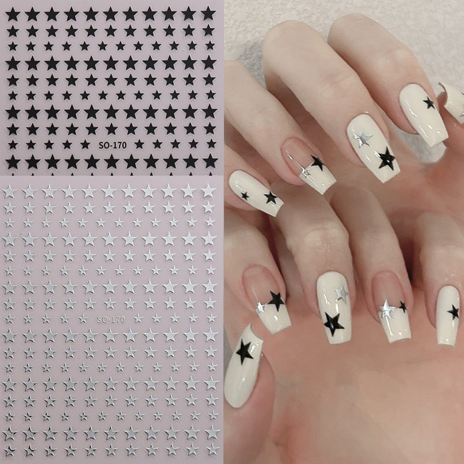 Silver Star Nail Stickers