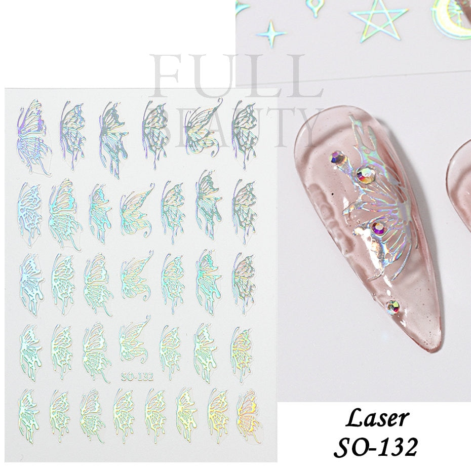 Silver Star Nail Stickers