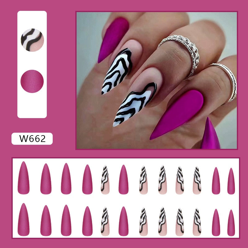 Simple French Wearable Fake Nails
