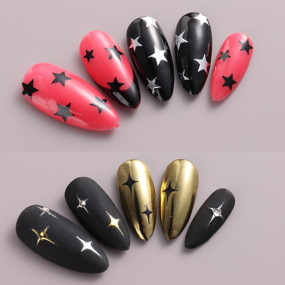 Silver Star Nail Stickers