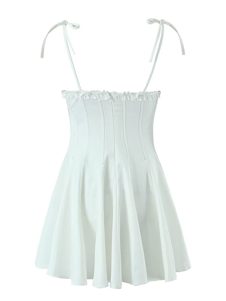 Cotton White Sling Mini Dress