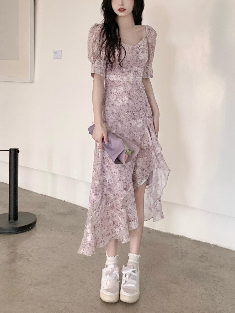 Summer Short Sleeve Fairy Floral Dress