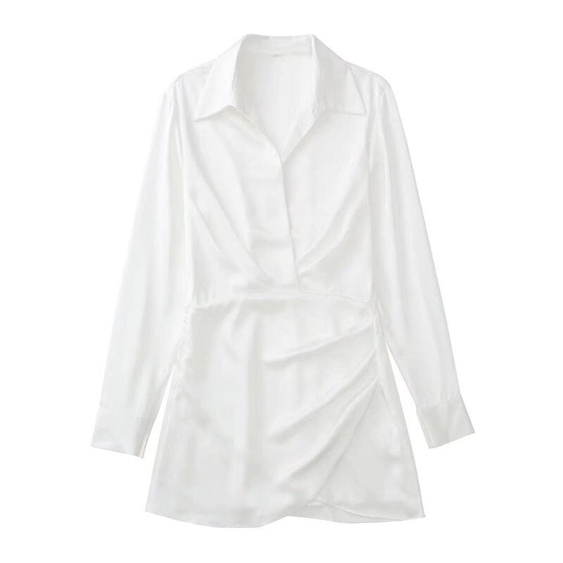 Gathered Pullovers Slim Elegant Female Dress