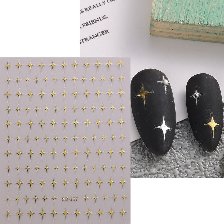 Silver Star Nail Stickers