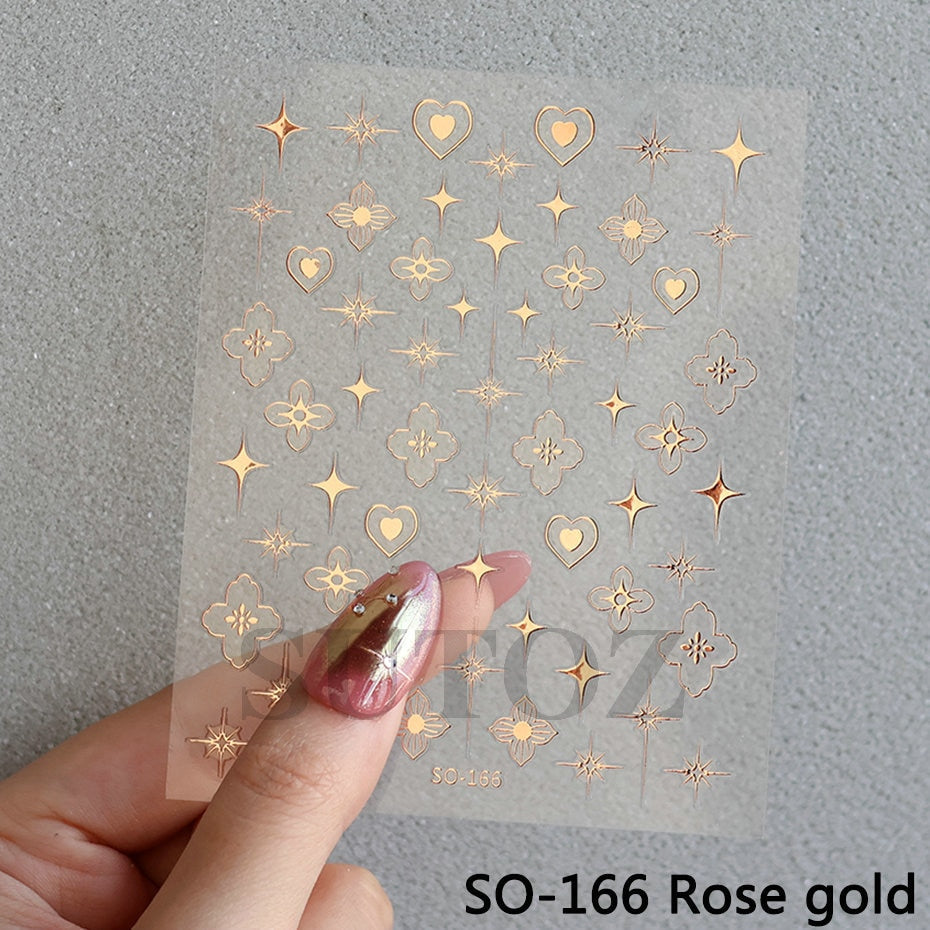 Silver Star Nail Stickers