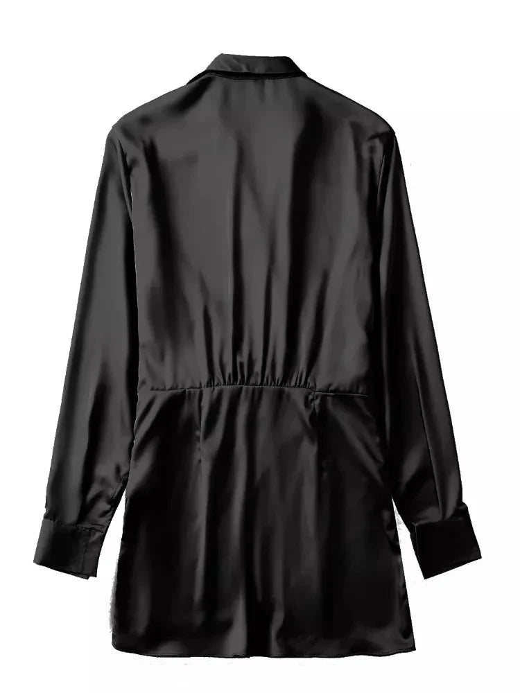 The Isadora Pleated Long Sleeve Mini Dress - Multiple Colors
