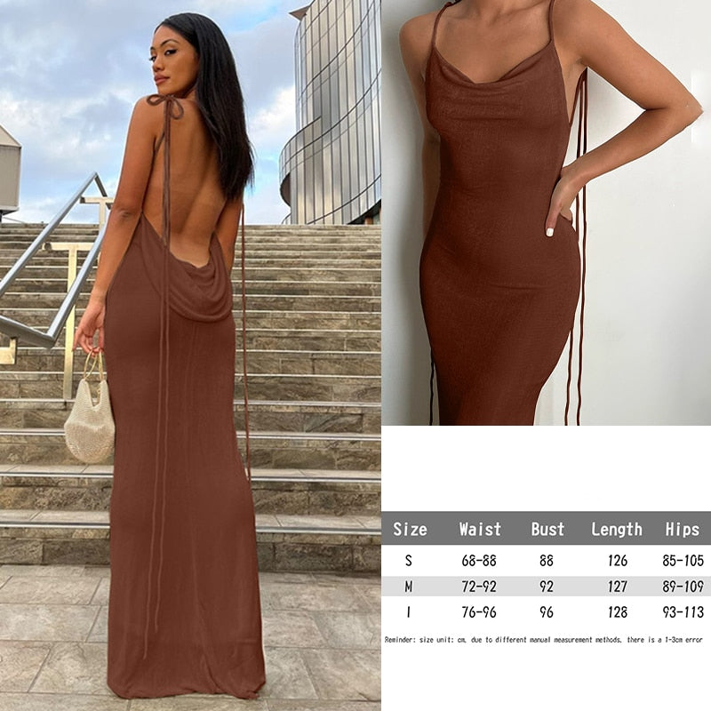 Suspender Y2K Backless Black Dress