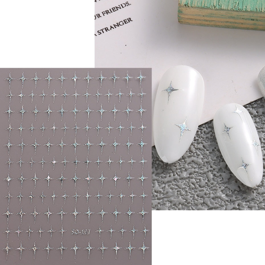 Silver Star Nail Stickers