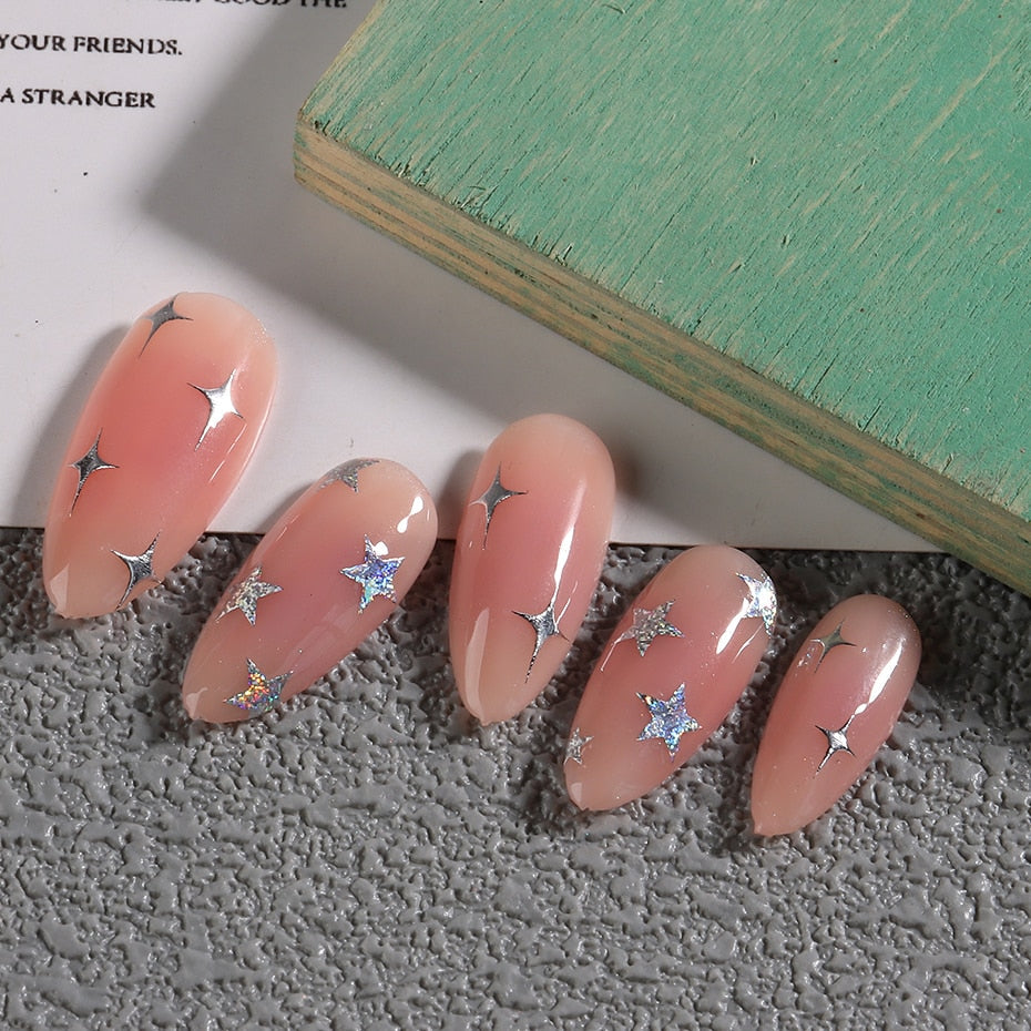 Silver Star Nail Stickers