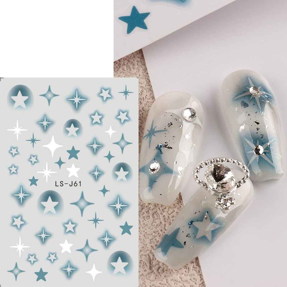 Silver Star Nail Stickers