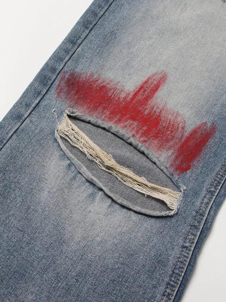 The Pastel High-Waisted Distressed Denim Pants
