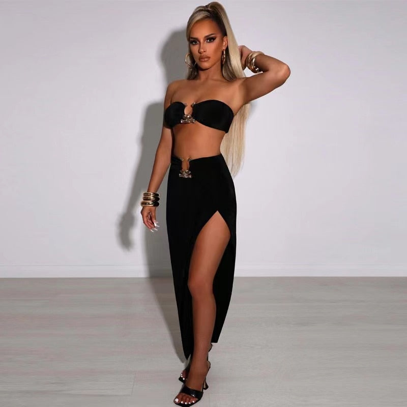 Summer Sexy Fashion Party Split Two Piece Dress