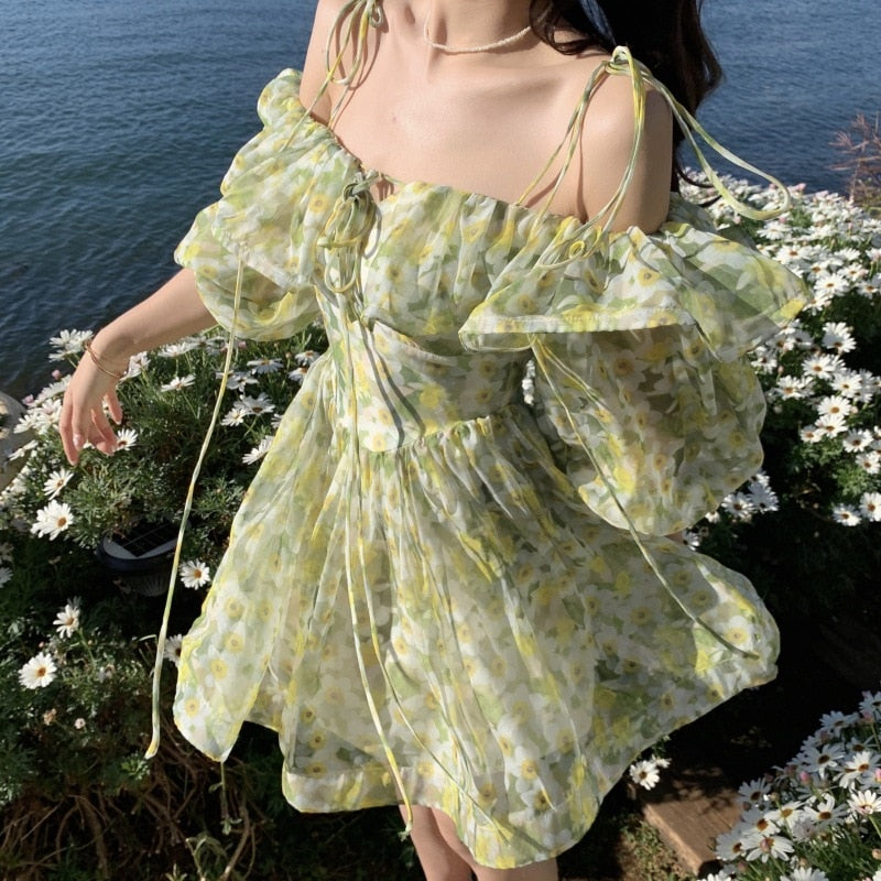 beach outfits floral fairy boho dresses
