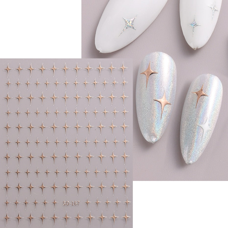 Silver Star Nail Stickers