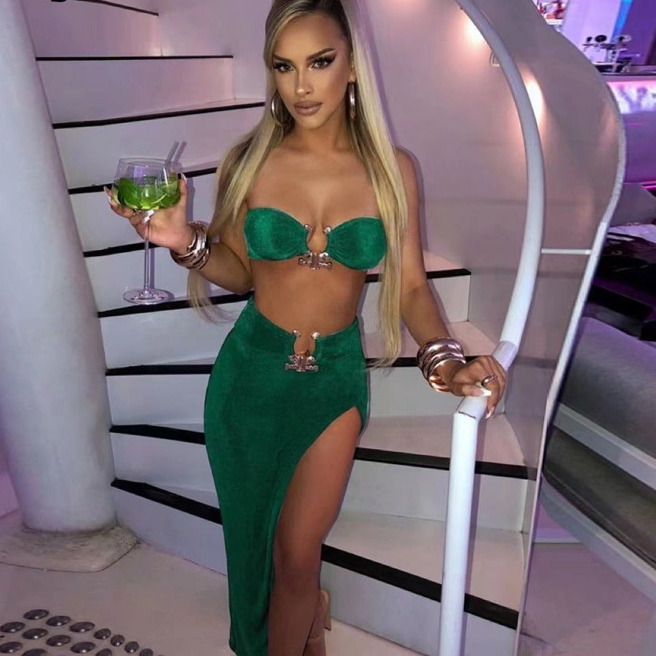 Summer Sexy Fashion Party Split Two Piece Dress