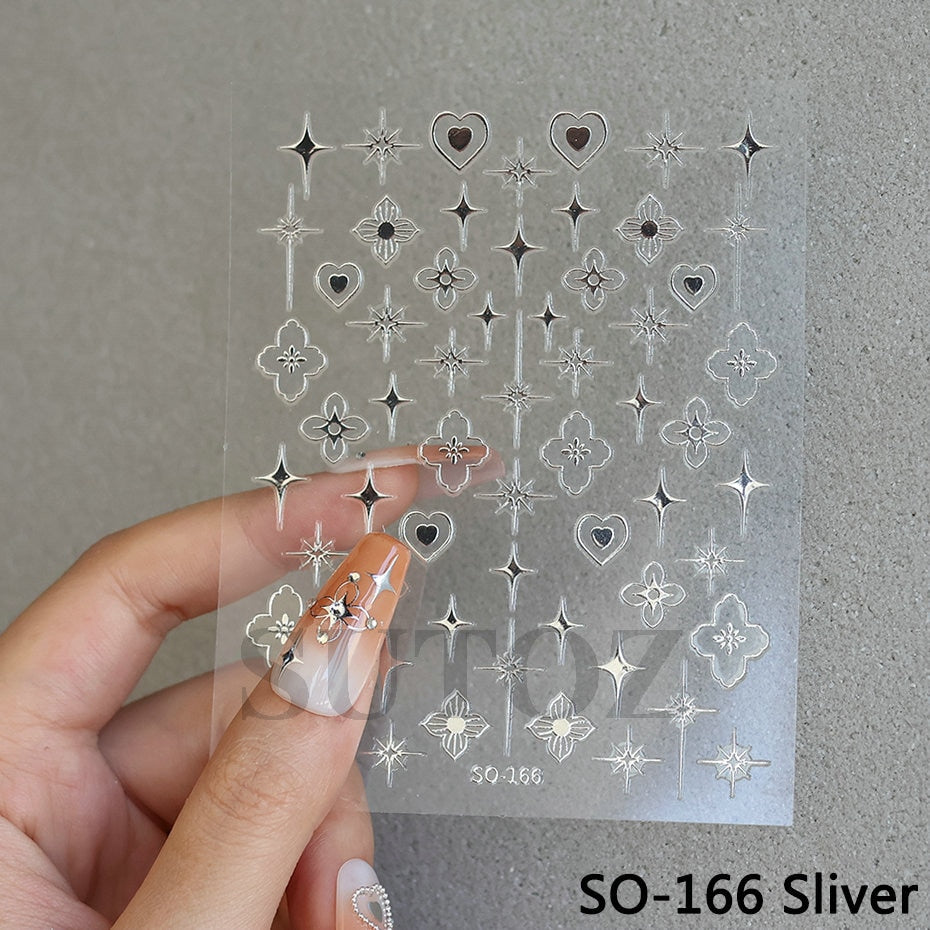 Silver Star Nail Stickers