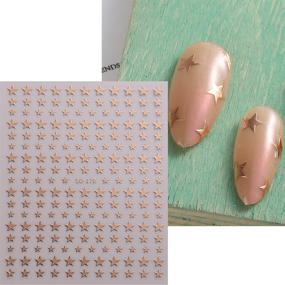 Silver Star Nail Stickers