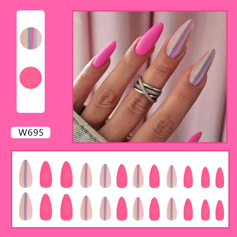 Simple French Wearable Fake Nails
