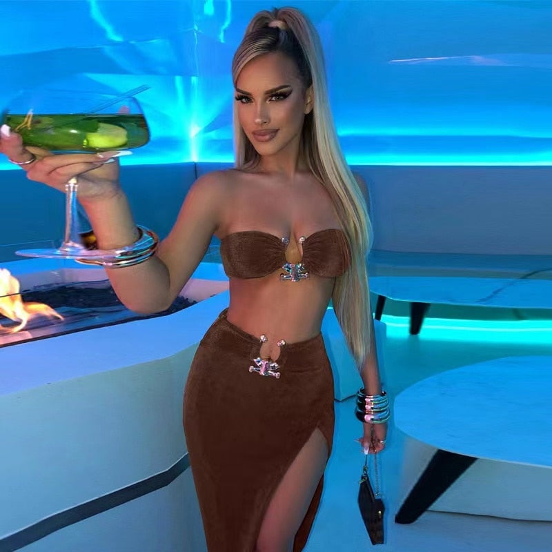 Summer Sexy Fashion Party Split Two Piece Dress