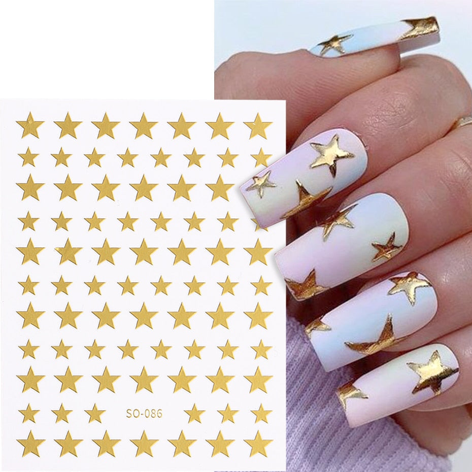 Silver Star Nail Stickers