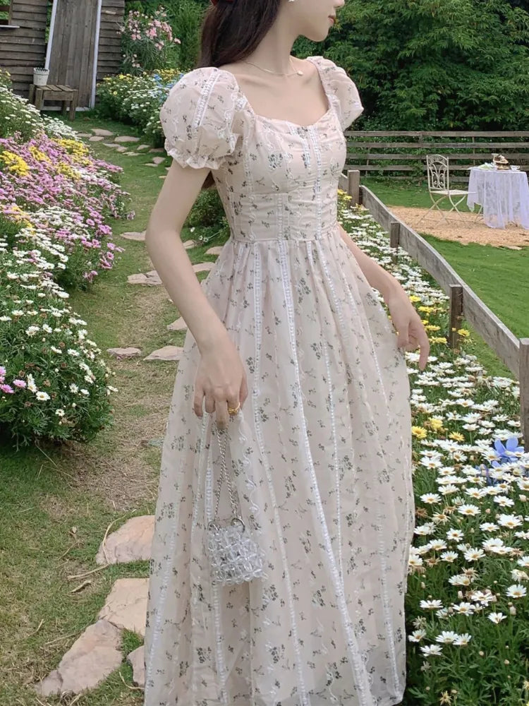 Vintage Puff Sleeve Fairy Midi Dress
