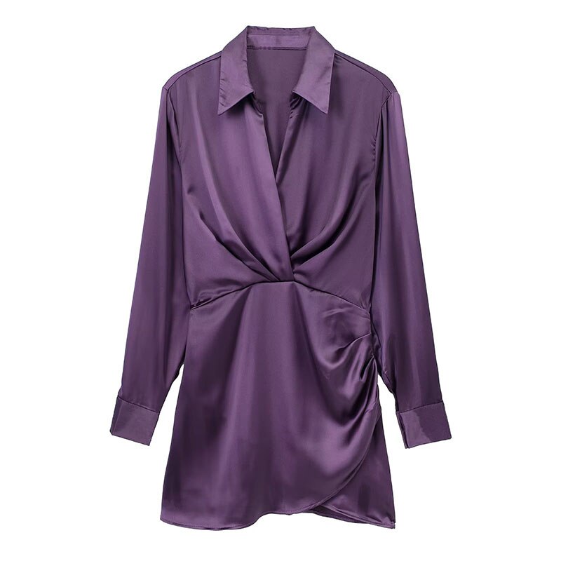 Gathered Pullovers Slim Elegant Female Dress