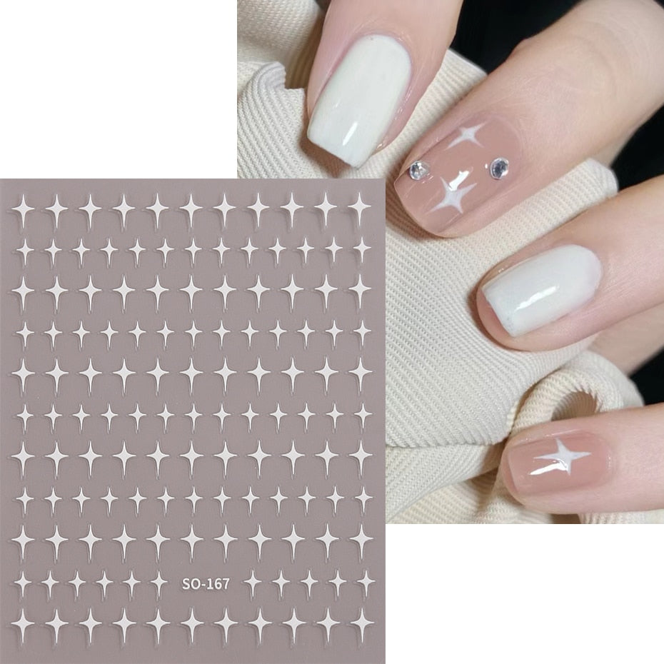 Silver Star Nail Stickers
