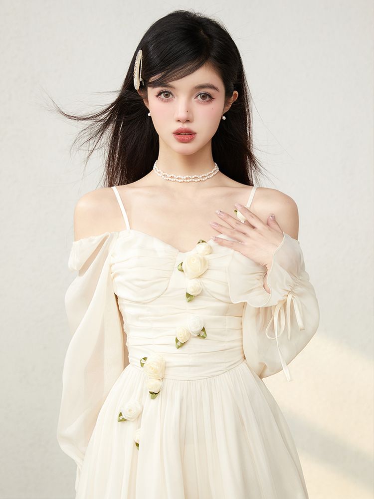 Sweet Sexy Chiffon Strap Dress Women Slim Y2k Party Mini Dress