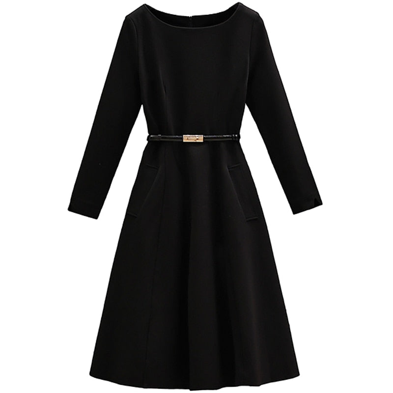 Fashionable OL elegant long A-line casual dress