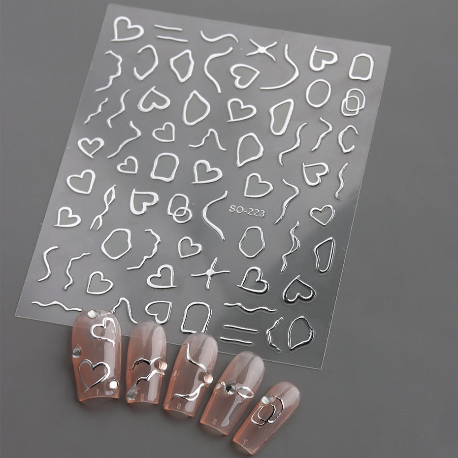 Silver Star Nail Stickers