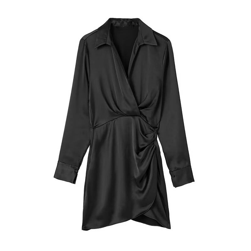 Gathered Pullovers Slim Elegant Female Dress