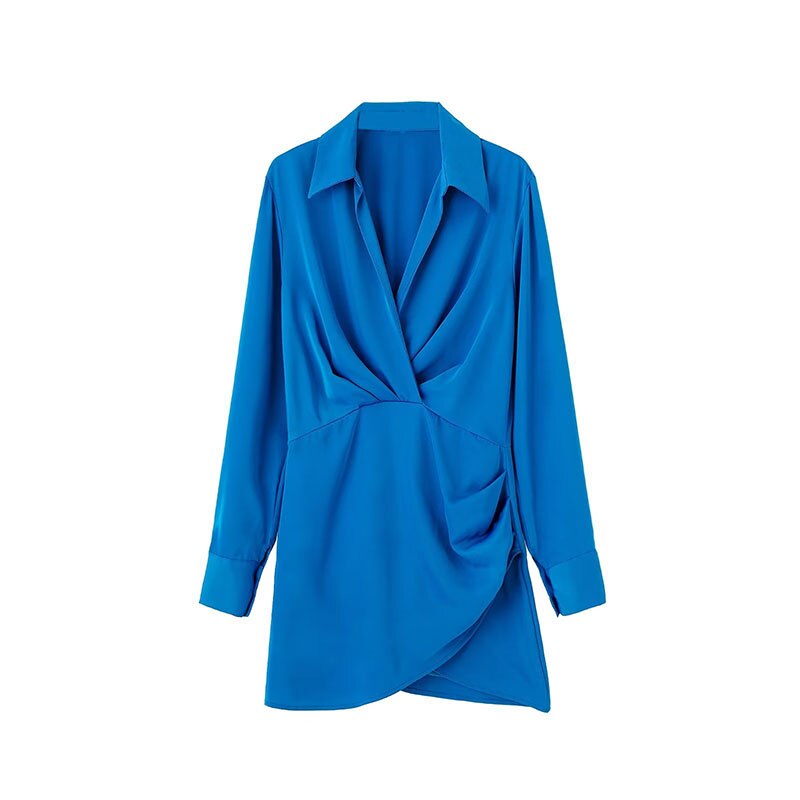 Gathered Pullovers Slim Elegant Female Dress
