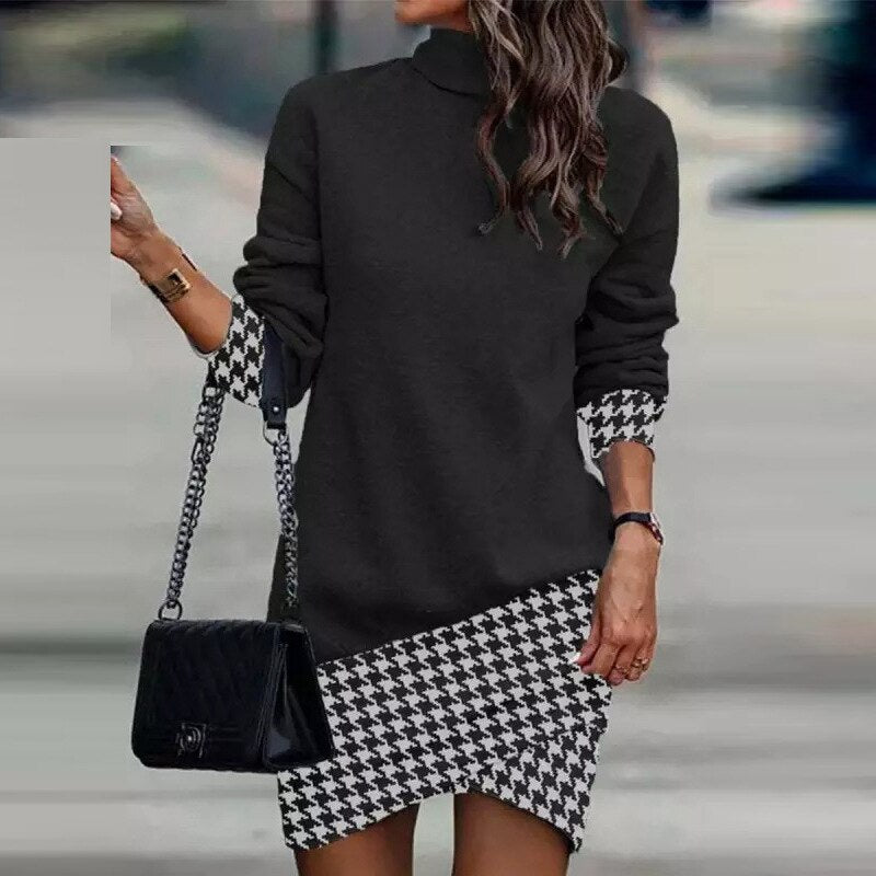 Spring Autumn Print Causal Dress