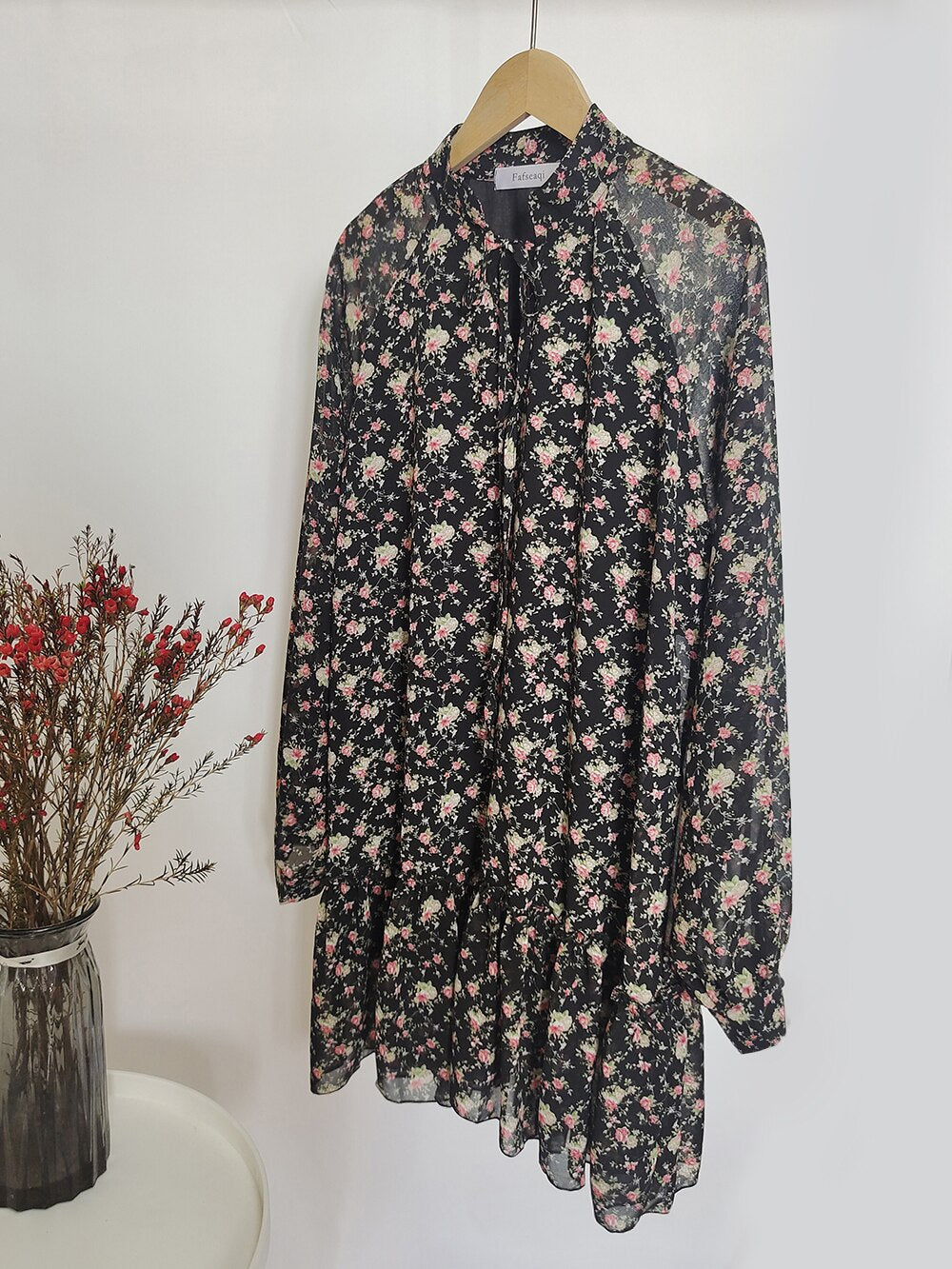 Summer Floral Print Chiffon Holiday Dress