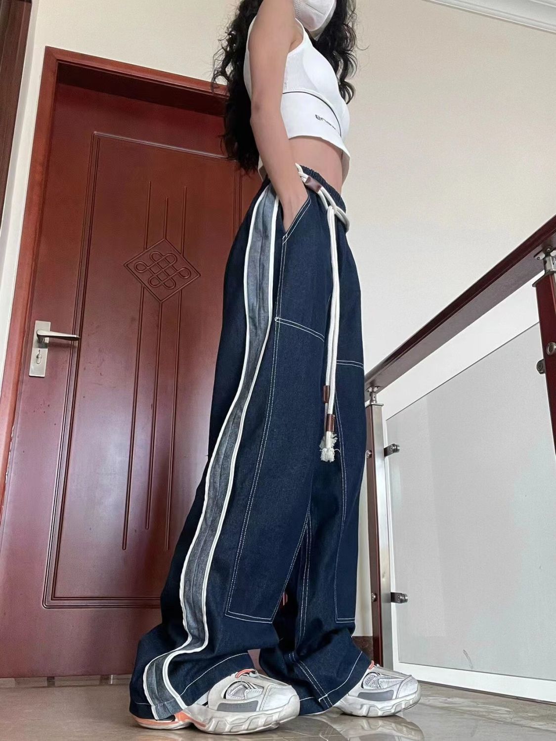 Contrast Stitch Vintage Baggy Jeans