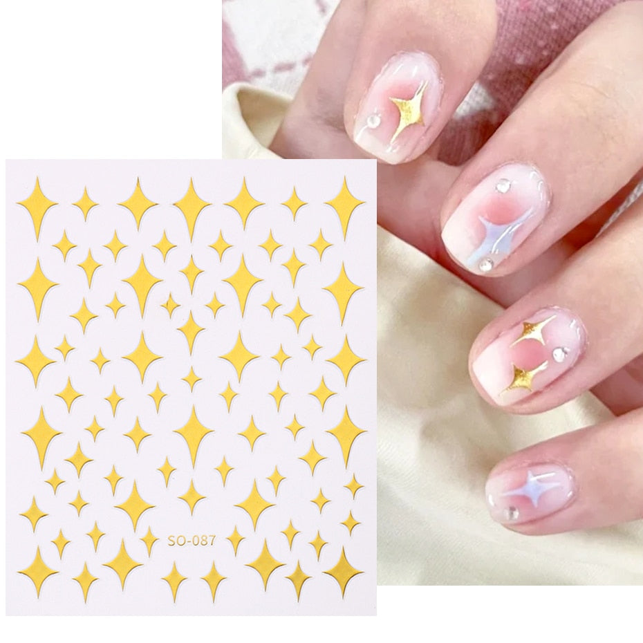 Silver Star Nail Stickers