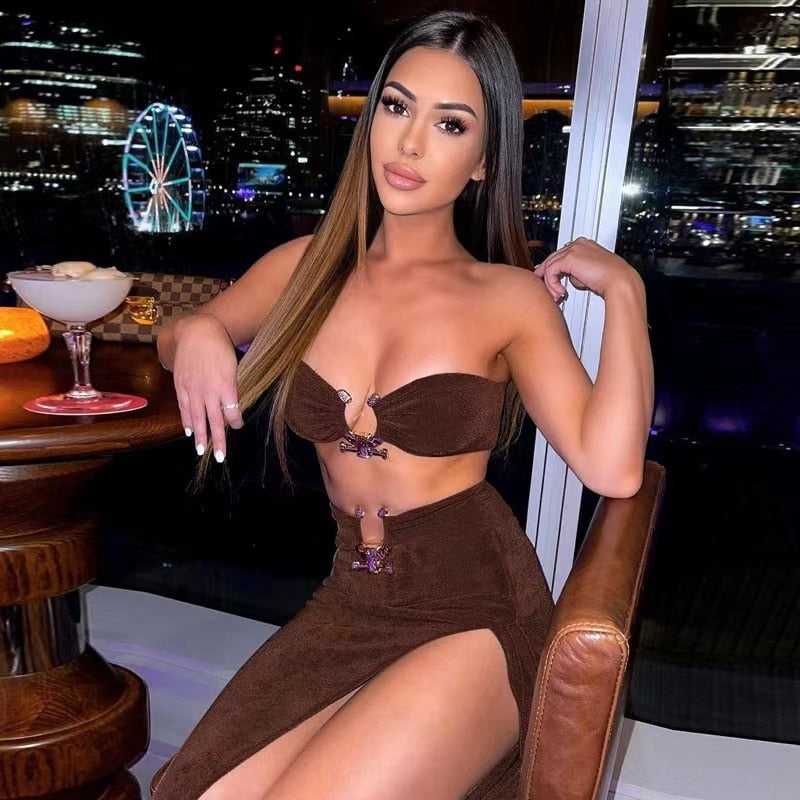 Summer Sexy Fashion Party Split Two Piece Dress