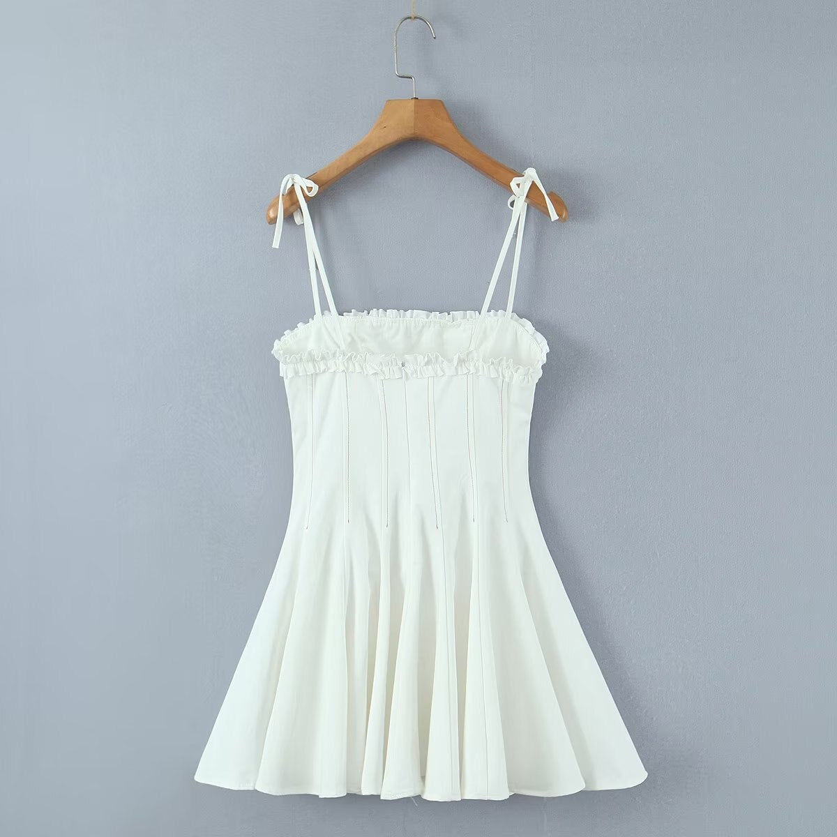 Cotton White Sling Mini Dress