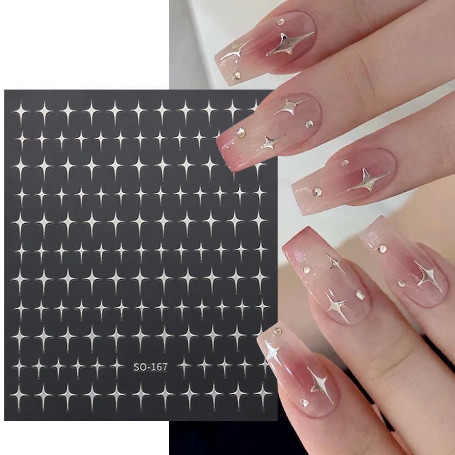 Silver Star Nail Stickers