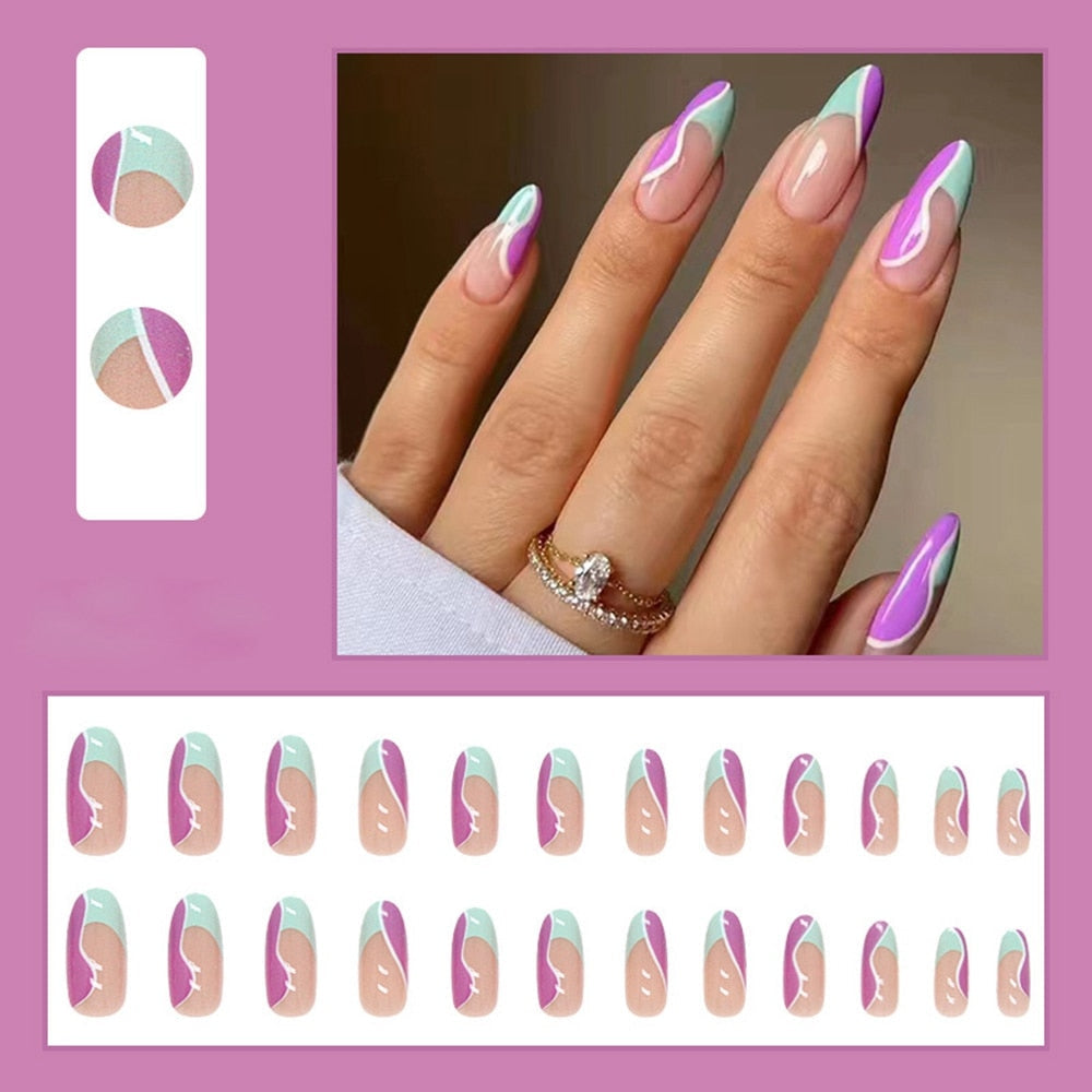 Simple French Wearable Fake Nails