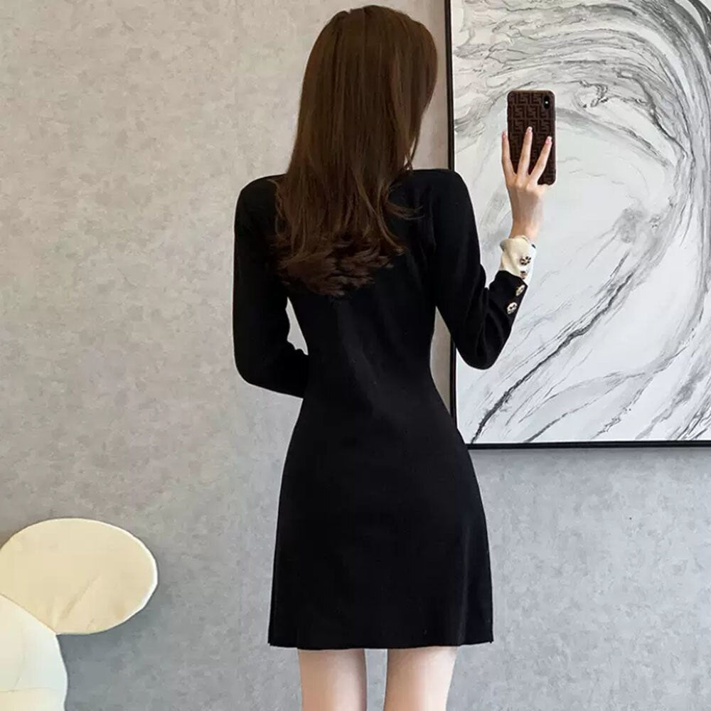 Small Fragrance Style Knitted Dress