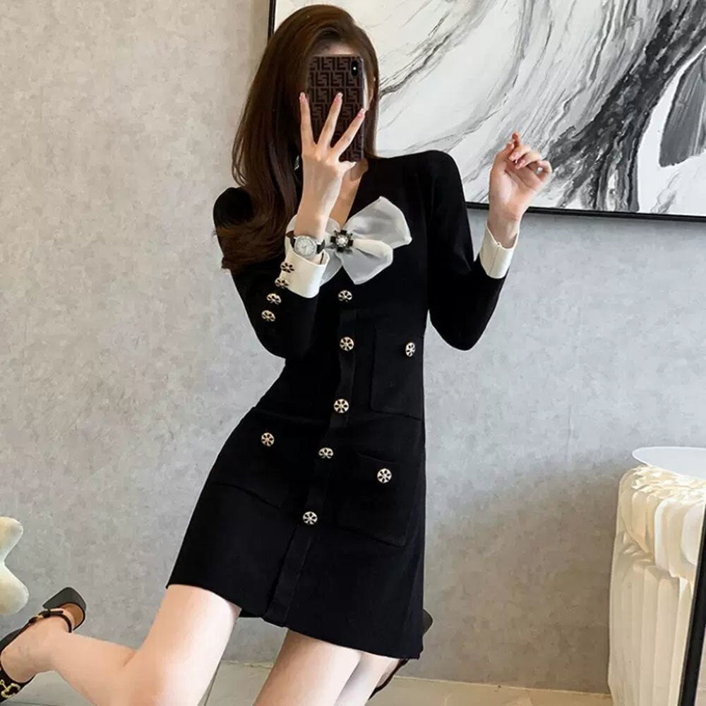 Small Fragrance Style Knitted Dress