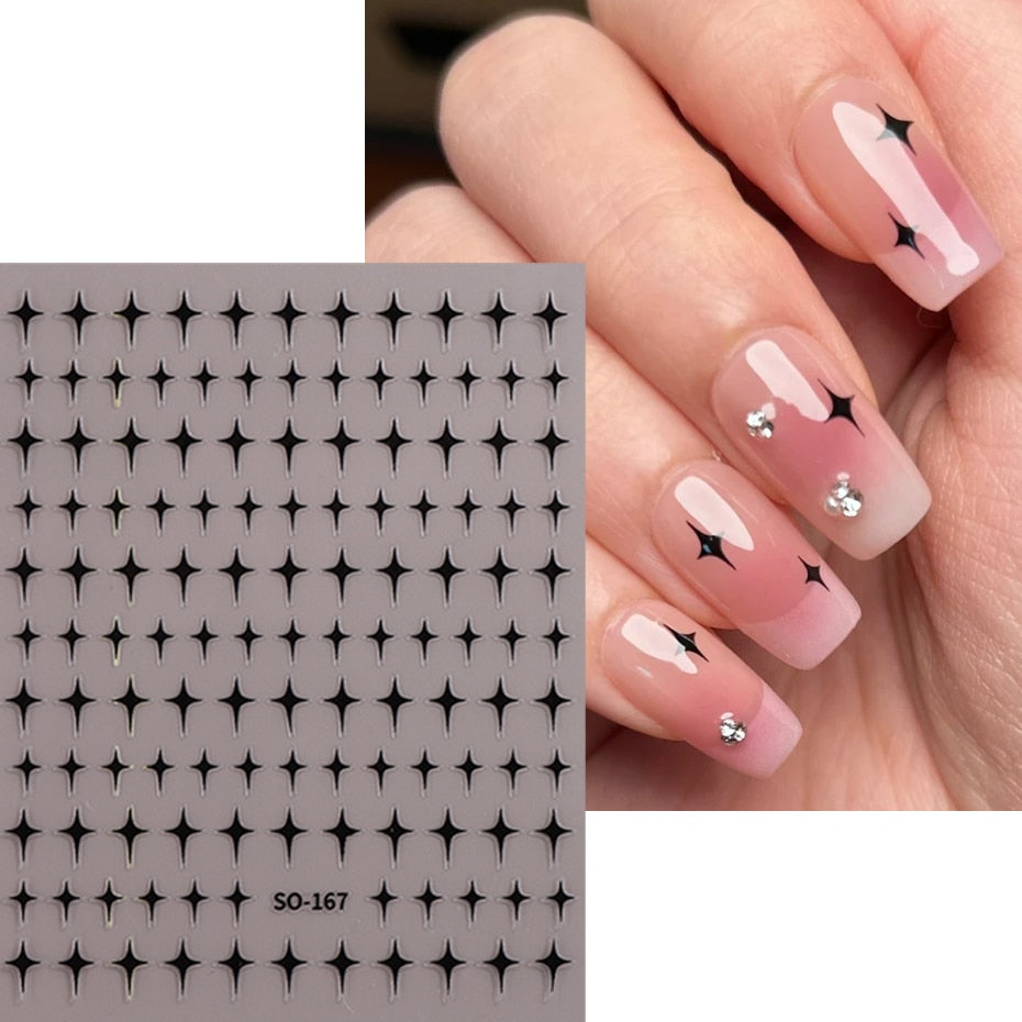 Silver Star Nail Stickers