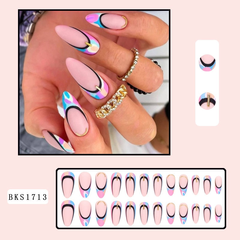 Simple French Wearable Fake Nails