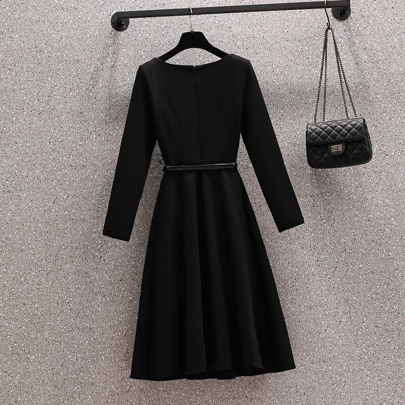 Fashionable OL elegant long A-line casual dress