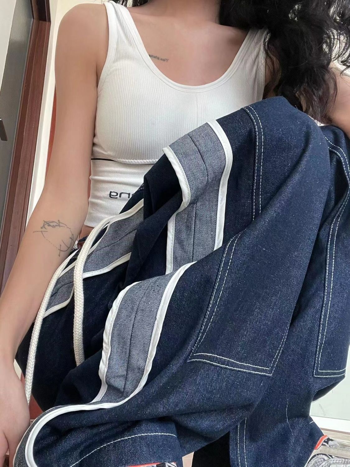 Contrast Stitch Vintage Baggy Jeans