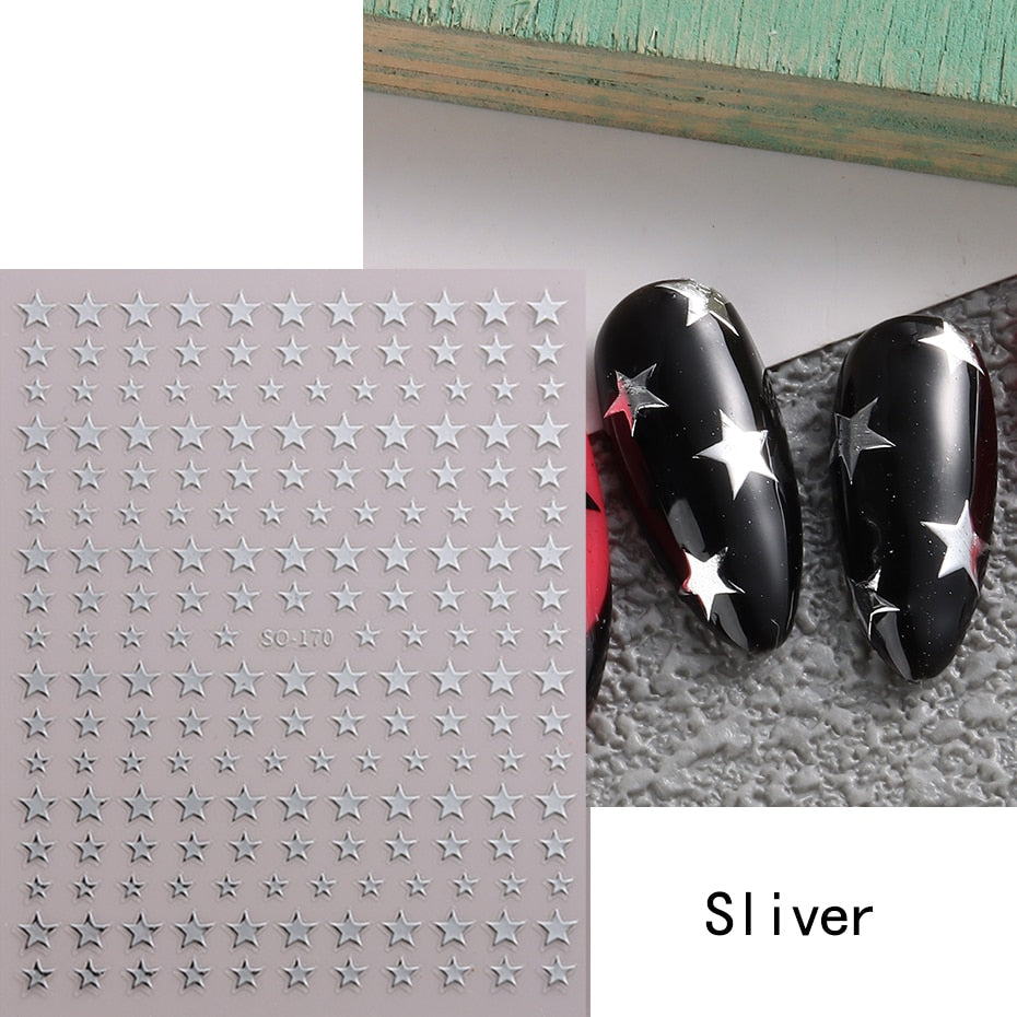 Silver Star Nail Stickers